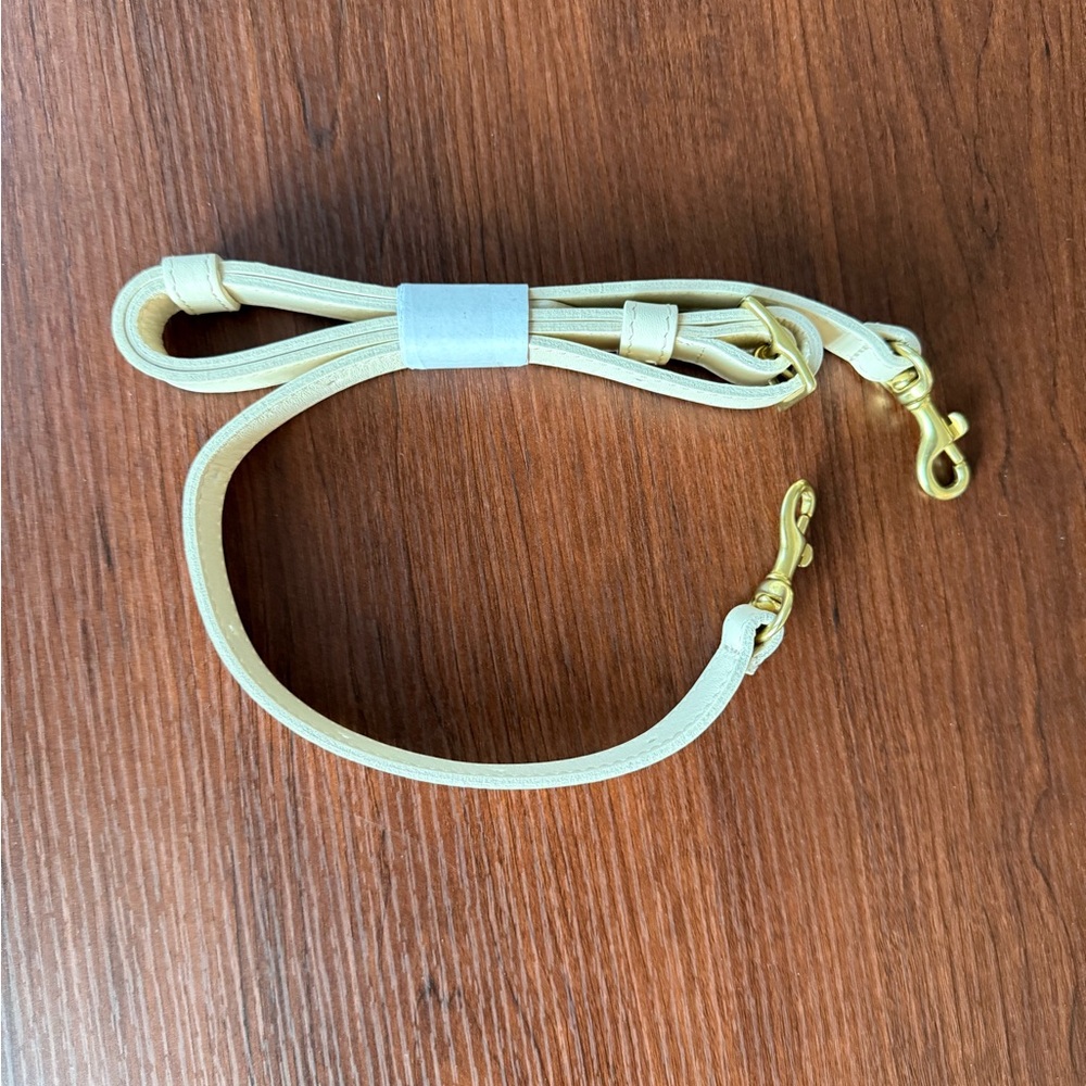 Clare V 19”-39” Adjustable Strap, Cream w/ Gold Hardware (NWT)